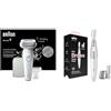 Braun Silk-épil 9 Depilatore Donna, Epilatore Elettrico Donna + Braun Mini Rifinitore Di Precisione FG1106 Per Sopracciglia e Linea Bikini