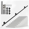 Couleeur Passamano per Scale Interne, Couleeur Indoor e Outdoor Scale Ringhiere, Montaggio a Parete Scale Ringhiera per Anziani Disabili Gradini Corrimano Zincato Industriale Antiscivolo Passamano (2M)