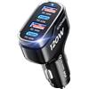 SUNDAREE Caricatore Auto USB C,120W 4 Porte 12V 24V PD QC Carica Rapida Tipo C Caricabatterie Accendisigari Cellulare Adattatore for Samsung A56/iPhone 17/Redmi Note 15/iPad/Galaxy Tab/Macbook,Nero