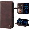 SEAHAI Cover per Realme Note 50 / Realme C53 / Realme C51, Ultra Sottile Custodia Premium PU Pelle Portafoglio Kickstand Slot per Schede [RFID Blocking] TPU Antiurto Flip Cover Libro - Marrone