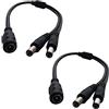 DZYDZR 2 Pezzi 30cm Y Splitter Cavo di Alimentazione 1 Femmina a 2 Maschio, 2,1mm x 5,5mm DC Jack Filo di Rame 22AWG per Adattatore di Potenza, LED, Fotocamera CCTV e altro ancora