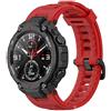 Keweni Cinturino per Amazfit T-Rex/Amazfit T-Rex PRO,Braccialetto di Ricambio in Silicone Sportivo Cinturino per Amazfit T-Rex (Rosso)