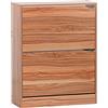 Brigros WeHome - Scarpiera Legno MDF, Scarpiera Salvaspazio, Scarpiera Componibile, Portascarpe con Ante a Ribalta, Maniglie a Scomparsa, Doppio Ripiano, Arredo Casa (Legno Naturale, 2 Ante)