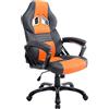 CLP Poltrona Gaming Ufficio Pedro XL I Sedia Racing Imbottita In Similpelle I Poltrona Sport Reclinabile, Colore:nero/arancione