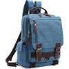 DEEVORCA Uomo Zainetto Moda Tela Zaino Borsa a Tracolla Convertibile per 12.9 Pollici iPad Università Zaino Casuale Viaggio Scuola Quotidiano Lavoro Messaggero Sacchetto Uomo Vintage Backpack Azzurro