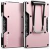 VULKIT Porta Carte di Credito Uomo Slim Portafoglio Uomo con Fermasoldi Piccolo Metallo Porta Schede Carte di Credito Donna Schermato RFID, Oro Rosa