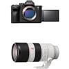 Sony Alpha 7 IV, Fotocamera Mirrorless Full-Frame, 33 MP, Real-time Eye Autofocus, 10 fps, 4K60p, Nero + Obiettivo SEL70200GM