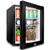 BLUNOA 40L Mini Frigo Da Tavolo Frigorifero Per Bevande E Birra Autoportante Con Serratura Sotto Il Bancone Larder Con Raffreddamento E Calore Luce LED + Serratura E Chiave Per Alberghi, Camere Da Letto ( Co