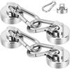 WTZWYFWJ 4 Pezzi Ganci Magnetici 32mm,36kg Magneti Potenti Calamita Neodimio,Gancio Magnetico Ruotabili a 360°,Neodimio Magneti Potenti Con Moschettone,Per Cucina, Ufficio, Garage, Magazzino