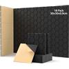 Soundsbay Pannelli Fonoassorbenti Autoadesivi 18 Pezzi Nero 30x30x0.9cm | Isolamento acustico da parete per porte, soffitti, per la decorazione di gioco, uffici, studi, Pannello fonoassorbente
