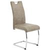 Hela Tische, Confezione da 1 sedia basculante Flora, rivestimento vintage, beige, struttura tubolare cromata, con manico, portata 120 kg