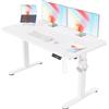 Devoko 140x70cm Scrivania Regolabile In Altezza，Scrivania Elettrica Con Gestione dei cavi e porta di ricarica USB，Altezza Regolabile 72-116 cm. 3 Altezze Di Memoria.Scrivania Per Ufficio（Bianca）