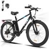 HITWAY Bicicletta Elettrica 26 * 3.0, Bici Elettrica Mountain Bike,E-Bike City per Uomo/Donna,Motore 250W 48V15Ah batteria al litio estraibile,7 marce, fino a 55-120 km