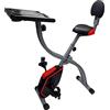 Ultrasport F-Bike, cyclette da allenamento pieghevole con computer allenamento, 8 livelli resistenza altezza regolabile supporto sicuro, cyclette scrivania, peso massimo dell'utente 110 kg, Nero/Rosso