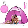 通用 Tyuodna - Tenda da spiaggia pieghevole pieghevole, leggera, anti UV, portatile, con borsa per il trasporto, tenda da spiaggia, per campeggio, escursionismo, picnic, colore: rosa