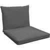 POKAR Cuscini per Divano Cuscini Sedie Cuscino da Giardino Set di 2: Cuscino Seduta 60x60x5 cm + Cuscino Schienale 60x40x15 cm, Grigio