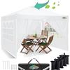 COBIZI 3x3 Gazebo Esterno Resistente con 4 Pannelli Laterali, Gazebo 3x3 Pieghevole Impermeabile, Gazebo Giardino Protezione UV 50 +, Gazebo auto Altezza Regolabile, Feste, Nercato, Campeggio(Bianco)