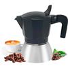 Avilia Caffettiera Espresso Induzione 3 Tazze - Moka Elegante Nera per Caffè Cremoso, Facile da Pulire, in Alluminio