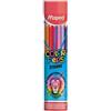 Maped - Matite colorate Strong Color'Peps - 24 matite colorate ultra resistenti ed ergonomiche - Tubo di metallo