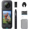 Insta360 X4 Pack Endurance - Action Cam 360° 8K Impermeabile, Video Grandangolari in 4K, Effetto selfie stick invisibile, Autonomia Batteria 135 min, Editing IA, Stabilizzazione, Sport, No Micro SD