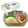 MIUUIPI Lunch Box, Porta Pranzo Prova di Perdite per Bambini e Adulti, Acciaio Inossidabile Lunchbox Portapranzo con Scomparti, Senza BPA, per Microonde Lavoro Picnic Ufficio