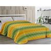 Dorian Home - Trapuntino Leggero 100% Puro Cotone Morbido Certificato Traspirante, Copriletto Estivo e Autunnale Trapuntato Ideale 4 Stagioni (Smeralda Giallo Verde, Matrimoniale)