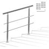 Sonnewelt Corrimano Acciaio Inox 100 * 4.2 * 106.5cm,2 traverse,Ringhiera con kit di installazione,Passamano per Interni o Esterni