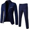 Generico Completo Sartoriale da Uomo - Giacca e Pantaloni Abiti cerimonia uomo Con Bottoni Classici ed Eleganti Classica Blazer Vintage per Formale Business Evening