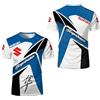 WDGYZZXJ T-Shirt da Uomo Manica Corta Tee per Suzuki Fitness T-Shirt Traspirante Top Abbigliamento Stampa Comode Polo T-Shirt Morbide 3D Girocollo Mezza Manica-A||M