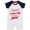 Fupies Pagliaccetto Neonato Sono L'Amore della Zia Grafica Neutra, Blu, 3-6 Mesi 60-66 cm