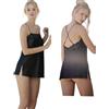 ANDRA Completo Baby Doll + Brasiliana in Raso (4 - L, Nero)