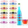 JINTANG Segnabicchieri Silicone,24pcs segna bicchieri calici,Riutilizzabili Identificatore del Bicchiere di Vino colorati,per vino vetro bottiglia tazza bere vetro cocktail bar party decorazione