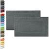 ZOLLNER 2 tappetini da bagno - morbidi e assorbenti zerbini da doccia - lavabili a 95°C - cotone - 50x70 cm - graffite