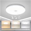 Yafido Plafoniera con Sensore di Movimento 15W, Ø15cm Lampada da Soffitto LED, 3000K-6500K Plafoniera LED,1150LM-Ideale per Bagno e Armadietto