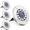 JIMACRO Luci Solari Giardino Esterno, 12 LEDs Lampade Solari da Esterno da Terra, 4 Pezzi Impermeabile Luce Sepolta Solare Incasso Faretti a Terra per Prato, Vialetto, Scala, Paesaggio