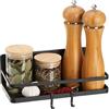 Robin Goods® Ripiano Frigorifero, Magnetico - ripiano sospeso con 2 Ganci - ripiano da Cucina per spezie in Metallo - Organizer Fino a Un Massimo di 6 kg di carico (1 Pezzo - Nero)