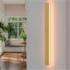 AOEH Lampada Da Parete A LED Illuminazione Da Parete In Legno Per Interni Dimmerabile Con Telecomando Appliques Lunga In Bambù 36W Applique In Legno Moderna Per Camera Da Letto Soggiorno Corridoio, 100cm