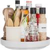 JANE EYRE Girevole Portaspezie Organizer Lazy Susan - 360° Rotanti vassoio in Metallo Portaoggetti Organizzatore 28cm Portaspezie per Dispensa Cucina Mobile Piano di Bagno Tavolo, Bianco