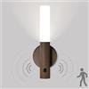 SYMYNELEC Lampada da Parete Senza Fili Legno, Luce Notturna a LED Ricaricabile con Sensore di Movimento, Lampada da Muro a Batteria, Applique Magnetica per Scale, Cucina, Corridoio (Legno Scuro)