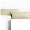 DecoKing Set di 2 federe 40 x 120 * 2 cm, jersey 100% cotone pettinato, chiusura a cerniera Beige Amber