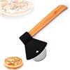 INGJIA Tagliapizza,Rotella Tagliapizza,Ruota Tagliapizza con Lama in Acciaio Inox & Manico in di Legno,Cutter Professionale Cucina Casalinga e Ristorante,per Pizza,Torte e Pie,Waffle,Pane