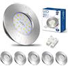 HiBay 6 Faretti Led da Incasso per Cartongesso 7W Faretti Led Soffitto Incasso Bianco Neutro 850LM 220V Inox IP44,Foro Ø60mm-65mm per Bagno Cucina,Esterno