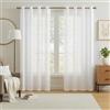 Deconovo Tende Trasparenti Camera da Letto in Voile Ricamate Stelle Bianco per Salotto Moderne 2 Pannelli 140x180cm