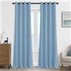 MRTREES 2 Pezzi Tende Oscuranti per Interni Isolanti Termiche con Occhielli Moderne Tende Coprenti Tinta Unita per Cameretta Bambini per Camera da Letto e Soggiorno Elegante 140x260 CM Blu Cielo