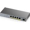 Zyxel GS1350-6HP-EU0101F switch di rete Gestito L2 Gigabit Ethernet (10/100/1000) Supporto Power over Ethernet (PoE) Grigio