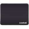 LeadsaiL Tappetino per mouse 27 x 21 x 0,3 cm, bordi cuciti, fondo in gomma antiscivolo, materiali durevoli, portatile, impermeabile, migliora la precisione e la velocità - nero