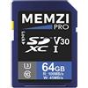 MEMZI PRO 64 GB Scheda di Memoria Compatibile con Sony Alpha a6300 ILCE-6300, ILCE-6300L, ILCE-6300M, a6400 ILCE-6400, ILCE-6400L, ILCE-6400M Fotocamere Digitali - SDXC 100 MB/s Classe 10 V30