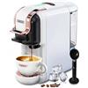 HIBREW Macchina da caffè H2B, multi-capsula 5 in 1, macchina caffè espresso, compatibile con cialde DG/Nes/K-cup/ESE/caffè macinato, arresto automatico, espresso perfetto, bianco