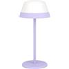 Eglo Lampada da tavolo Meggiano, a LED, lampada da campeggio, dimmerabile, per esterni, con paralume a sospensione, attacco USB, plastica bianca e viola, bianco caldo, RGB, IP54