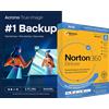 Acronis Cyber Protect Home Office Essentials | 1 PC + Norton 360 Deluxe 3 PC | Licenza annuale